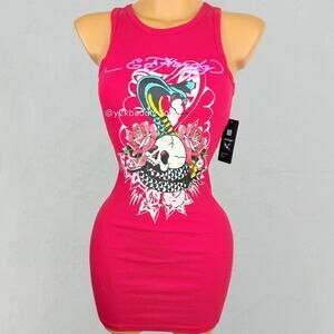 Ed Hardy | Dresses | Ed Hardy Halter Dress With Skull Design | Poshmark